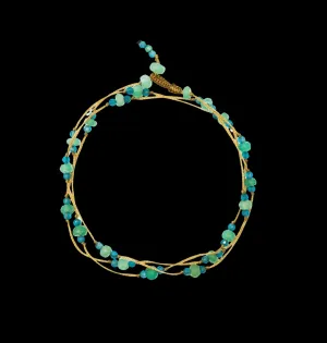 Loopy Duo Bracelets - Chrysoprase and Apatite