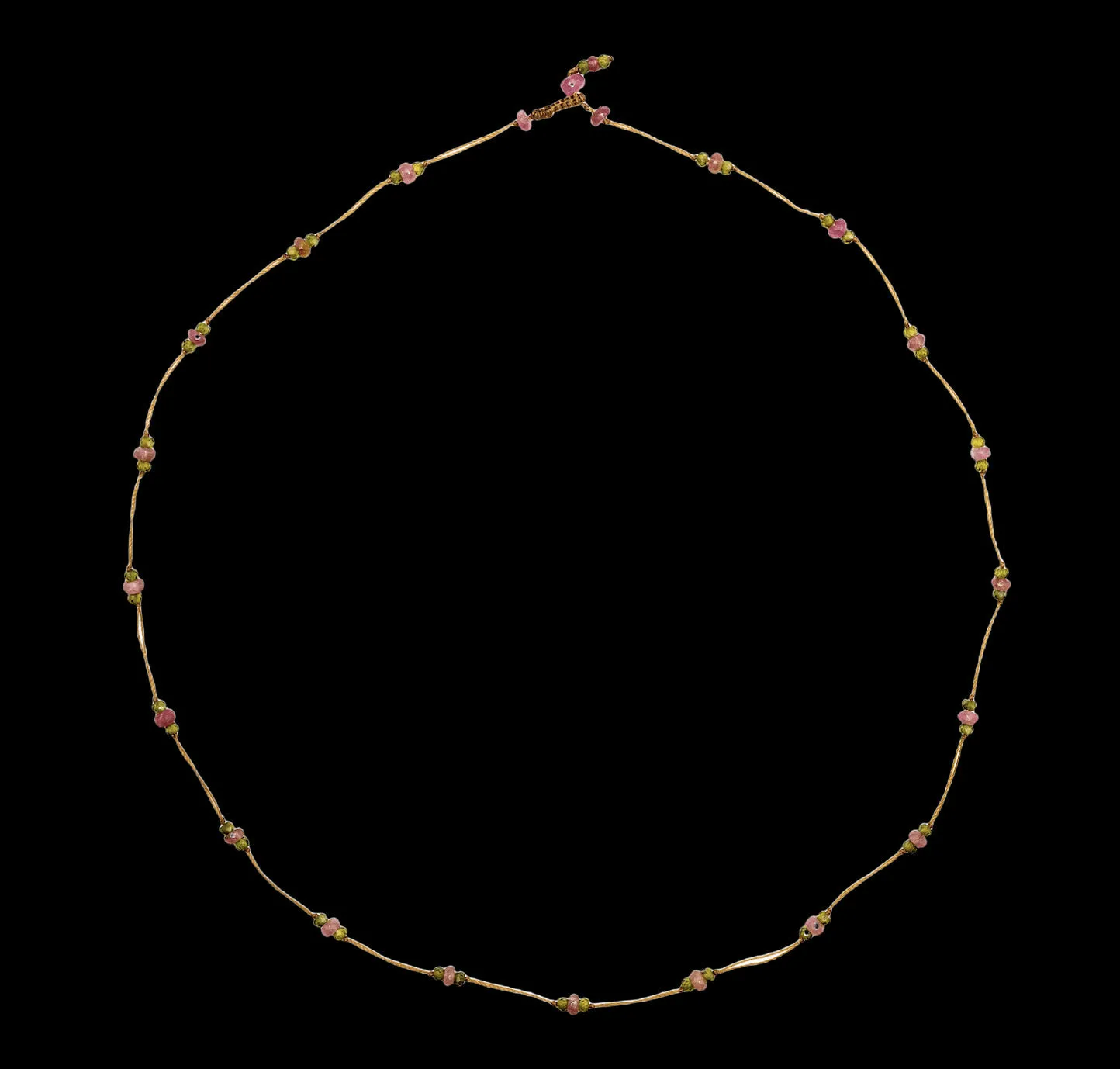 Loopy Duo Bracelets - pink tourmaline and cornelian