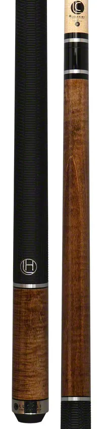 Lucasi Hybrid Brazilian Nut Brown-Stained Maple and Silver Rings Pool Cue with Sport Wrap - LHE20