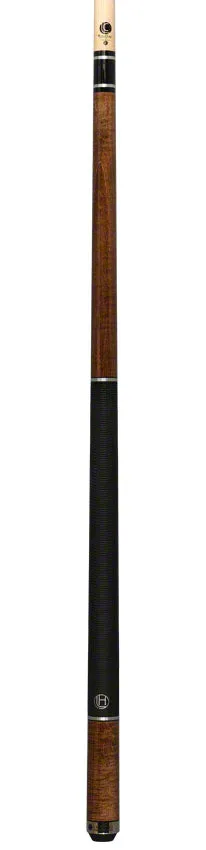 Lucasi Hybrid Brazilian Nut Brown-Stained Maple and Silver Rings Pool Cue with Sport Wrap - LHE20