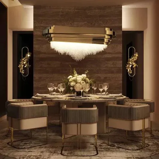 Luxury 9-Light Rectangle Kitchen Island/Dining Room Crystal Chandelier