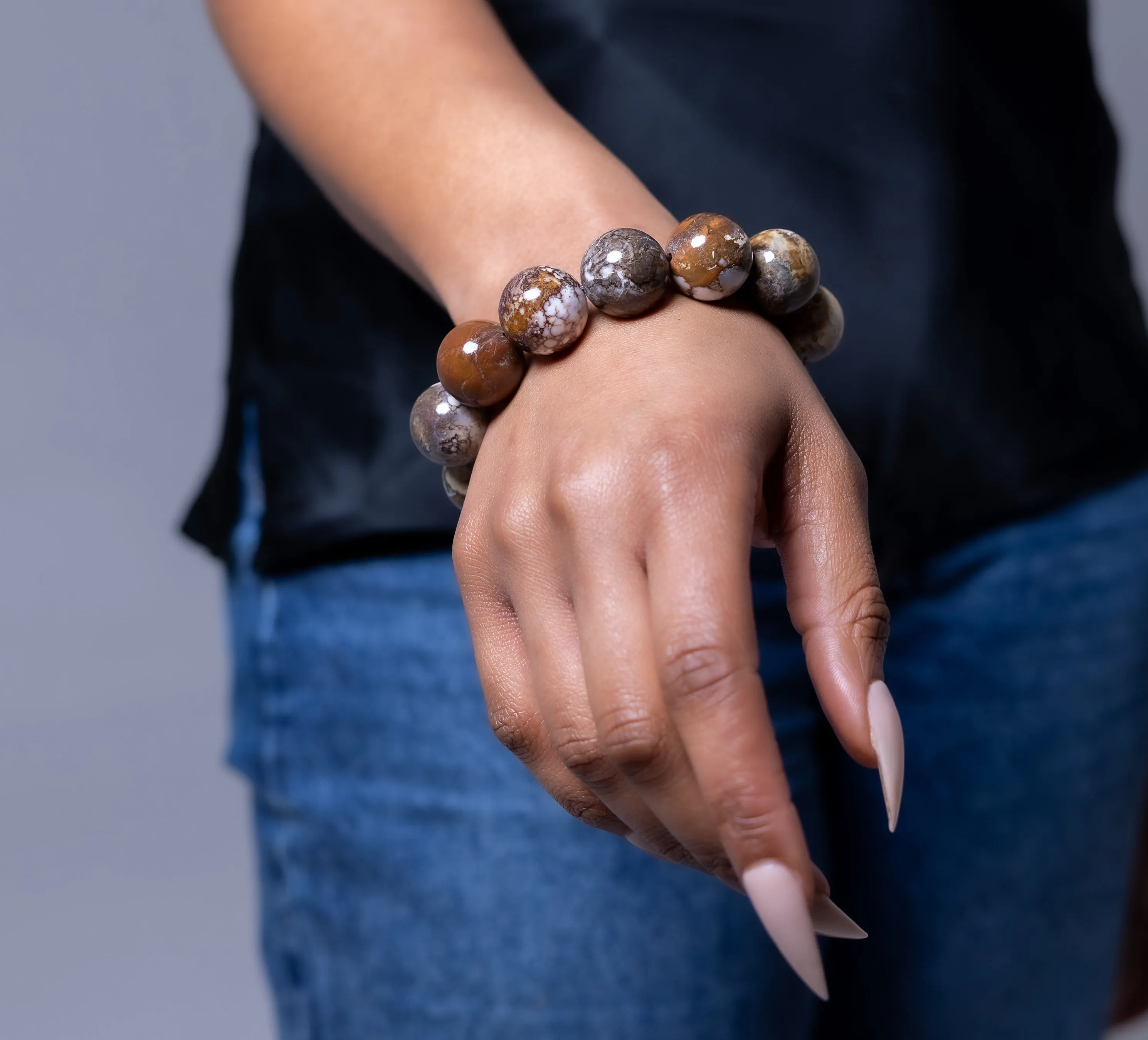 Luxury Wild Horse Jasper Natural Gemstone Bracelet