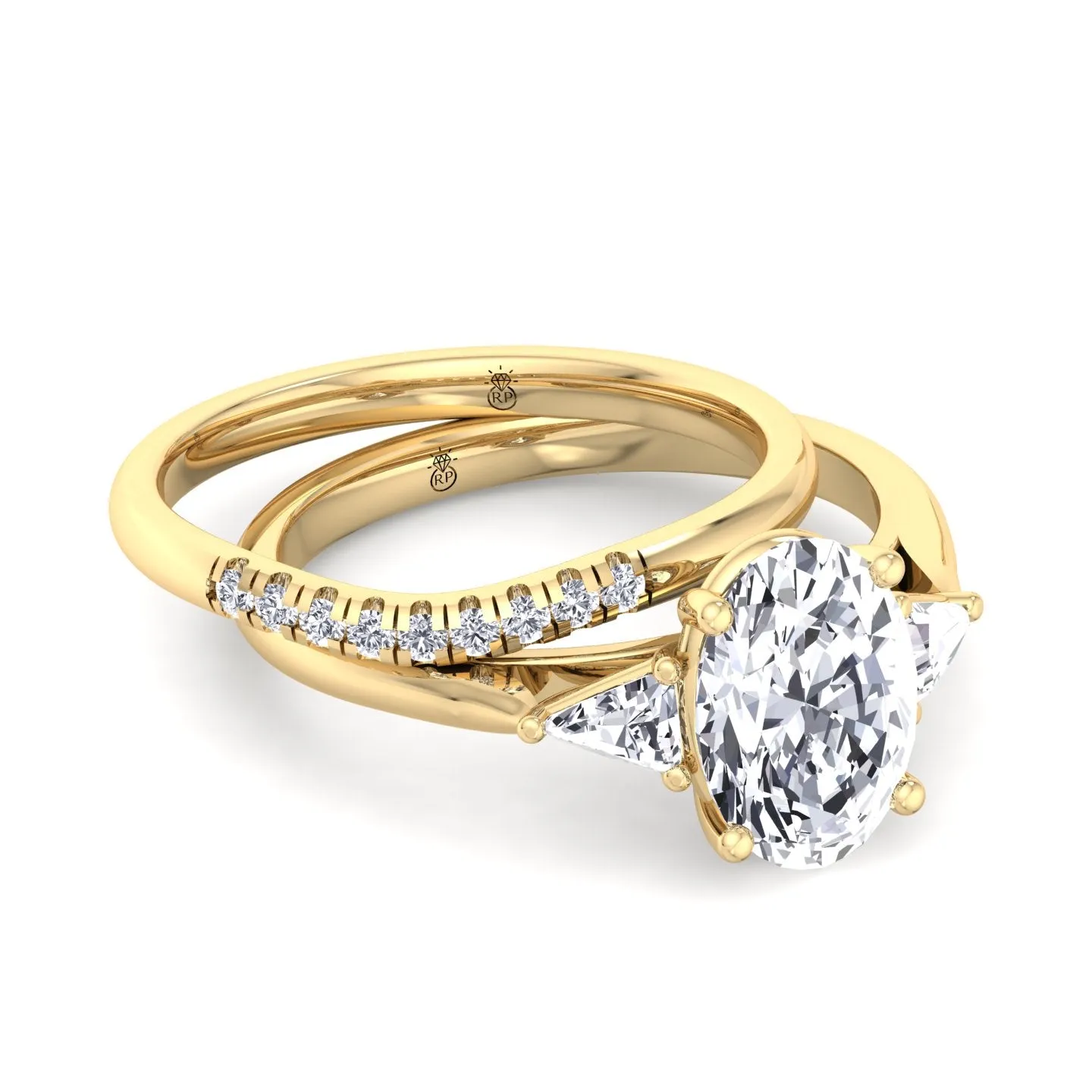 Malta - Matching Wedding Band with Curve (0.05 CT)