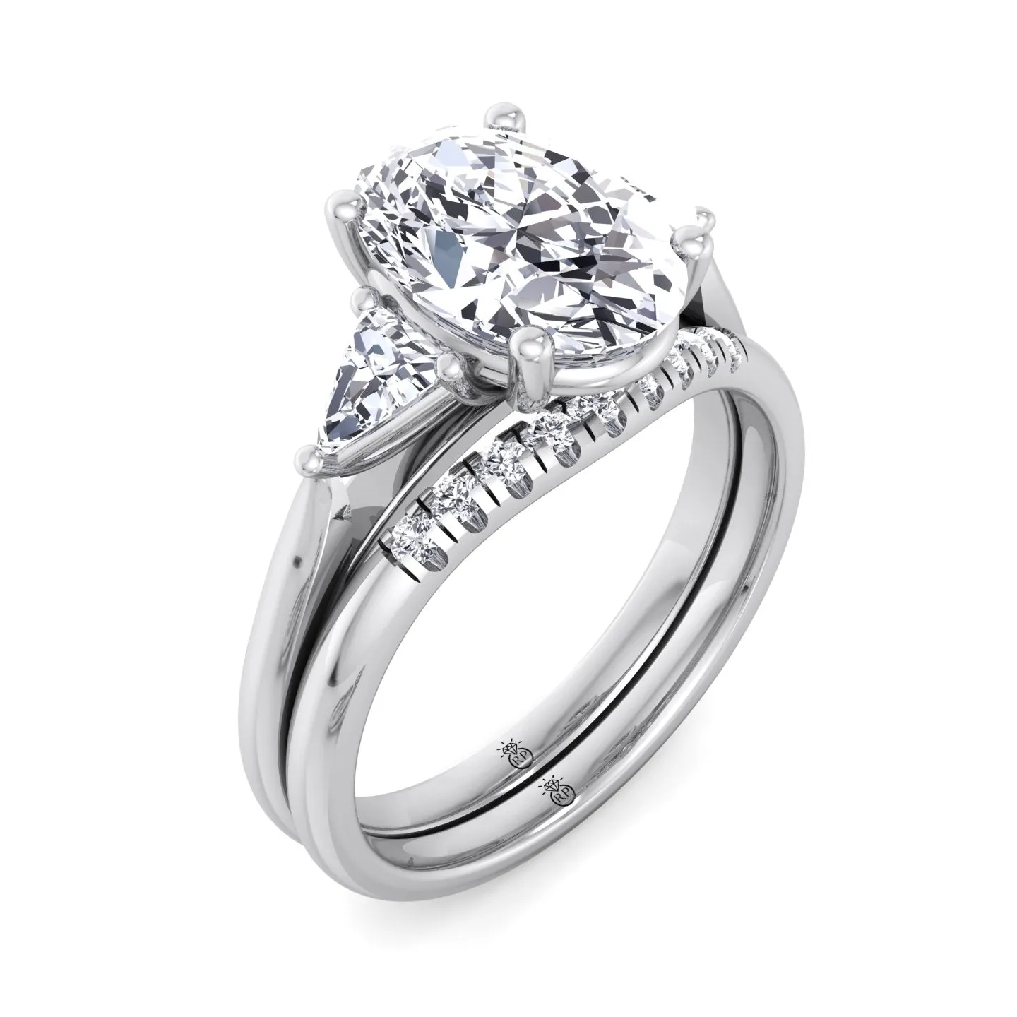 Malta - Matching Wedding Band with Curve (0.05 CT)