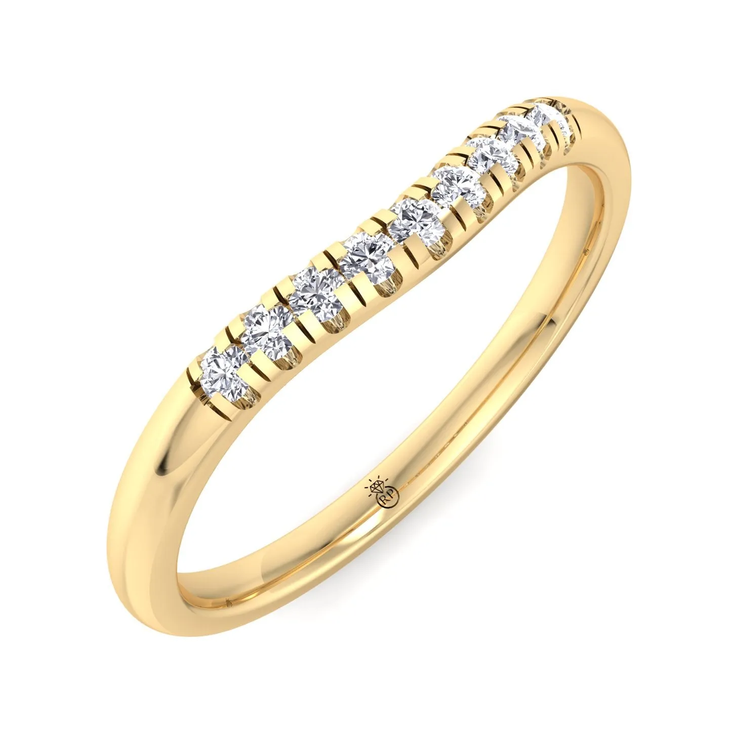 Malta - Matching Wedding Band with Curve (0.05 CT)