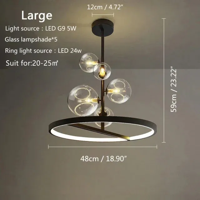 Mansion Glass Bubble LED Chandelier - Nordic Modern Design