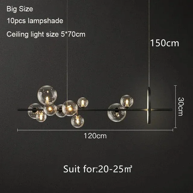 Mansion Glass Bubble LED Chandelier - Nordic Modern Design