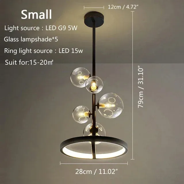 Mansion Glass Bubble LED Chandelier - Nordic Modern Design