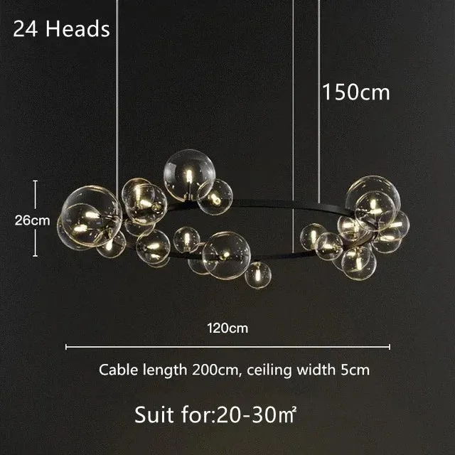 Mansion Glass Bubble LED Chandelier - Nordic Modern Design