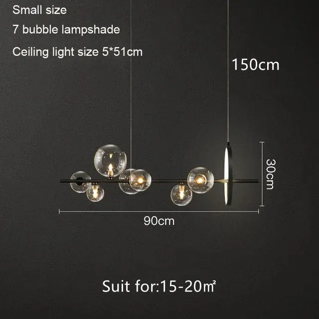 Mansion Glass Bubble LED Chandelier - Nordic Modern Design