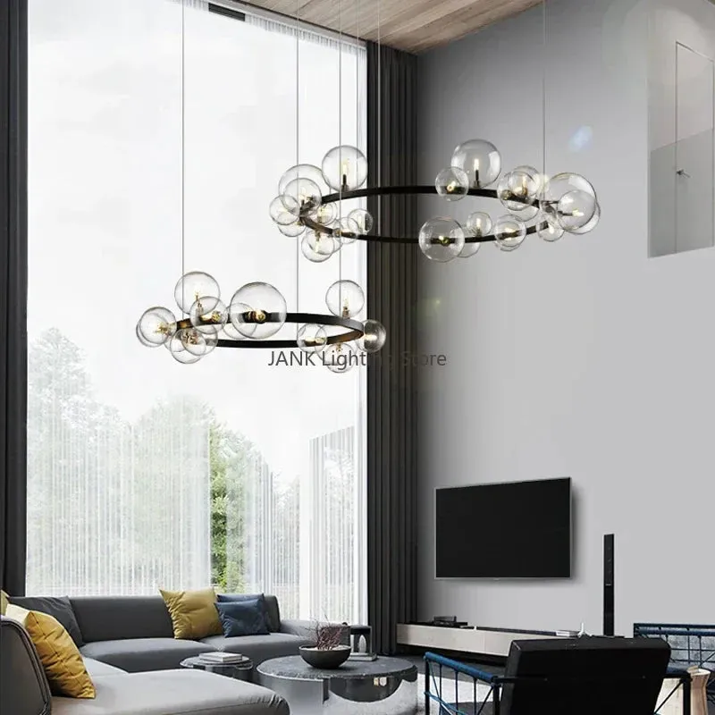 Mansion Glass Bubble LED Chandelier - Nordic Modern Design