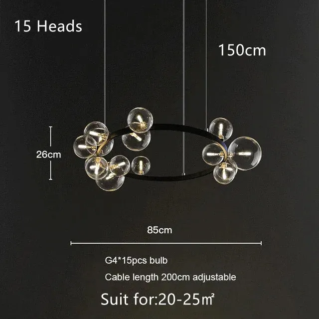 Mansion Glass Bubble LED Chandelier - Nordic Modern Design