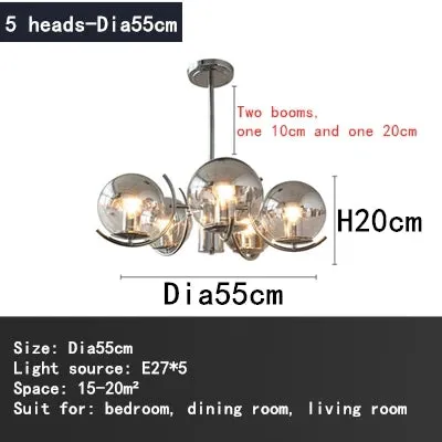 Mansion Nordic Chrome Ceiling Chandelier with LED Lighting