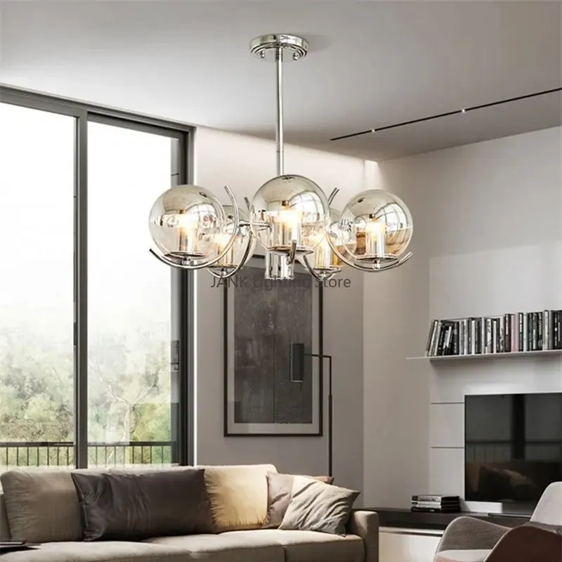 Mansion Nordic Chrome Ceiling Chandelier with LED Lighting