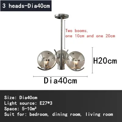 Mansion Nordic Chrome Ceiling Chandelier with LED Lighting