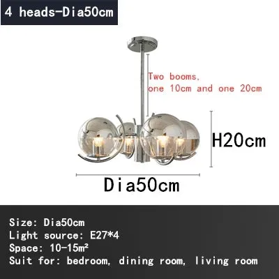 Mansion Nordic Chrome Ceiling Chandelier with LED Lighting