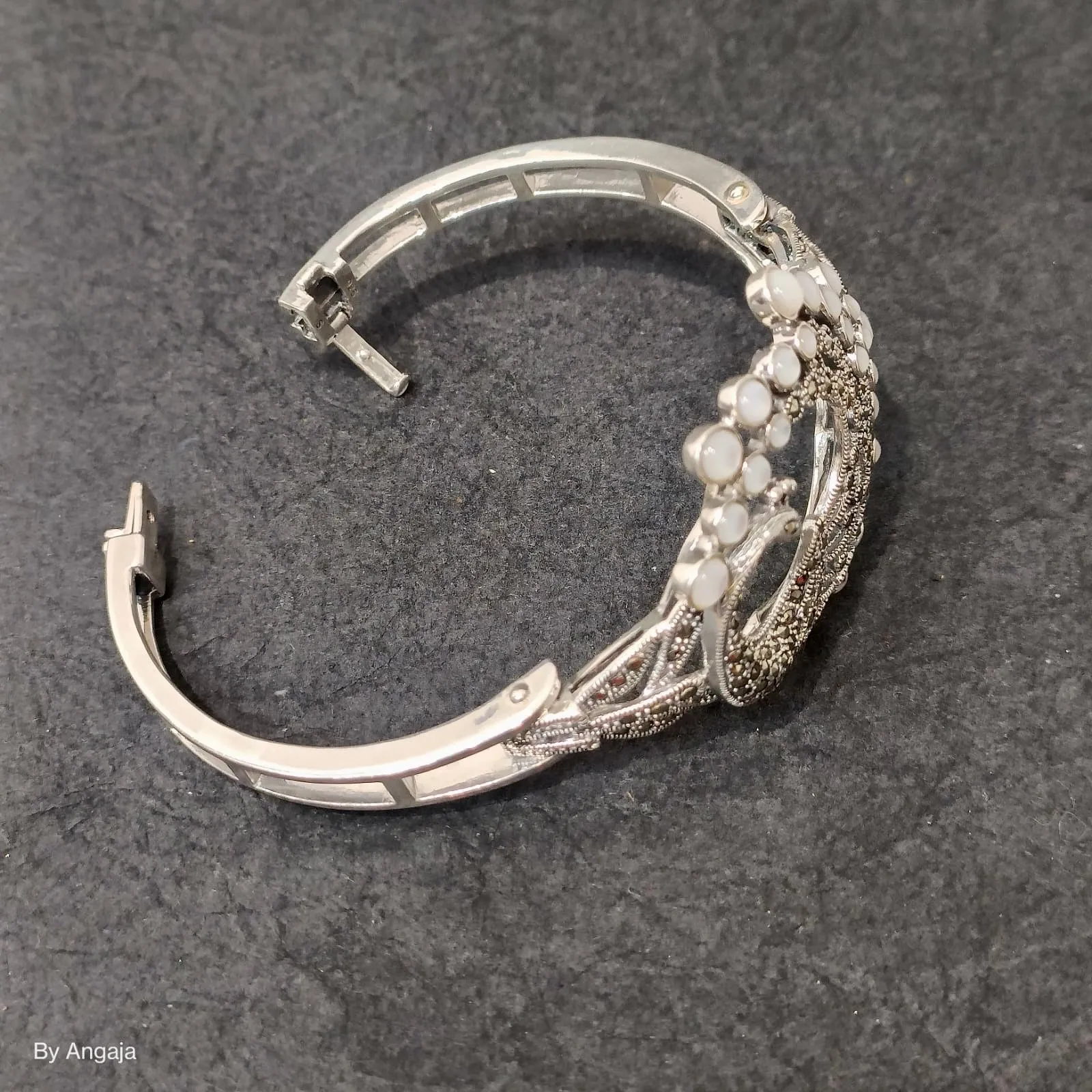Marcasite Silver Peacock Bracelet