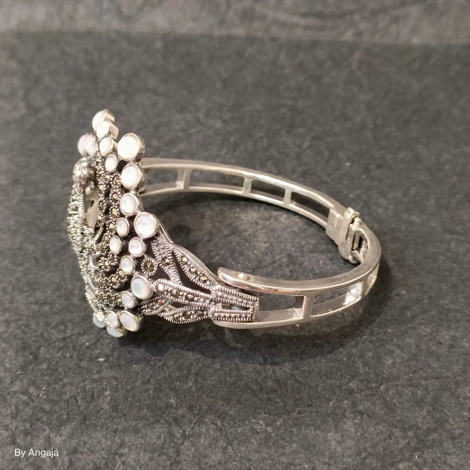 Marcasite Silver Peacock Bracelet