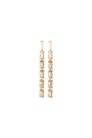 Memphis Bubble Pave Baguette Chandeliers Earrings