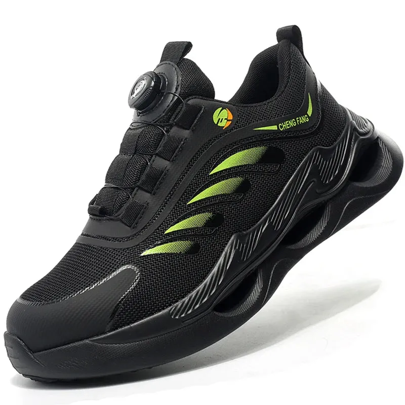 Men's Rotating Button Steel Toe Safety Boots, Anti-puncture