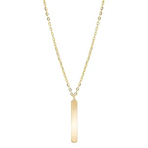 metal bar charm oval chain necklace