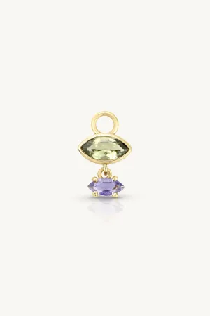 Mila Apatite and Iolite Gold Charm