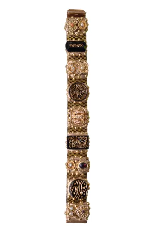 MINADEO ONYX CAMEOS &amp; CRYSTAL CROWN BRACELET