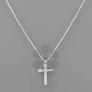 Mini Cross Necklace - Silver