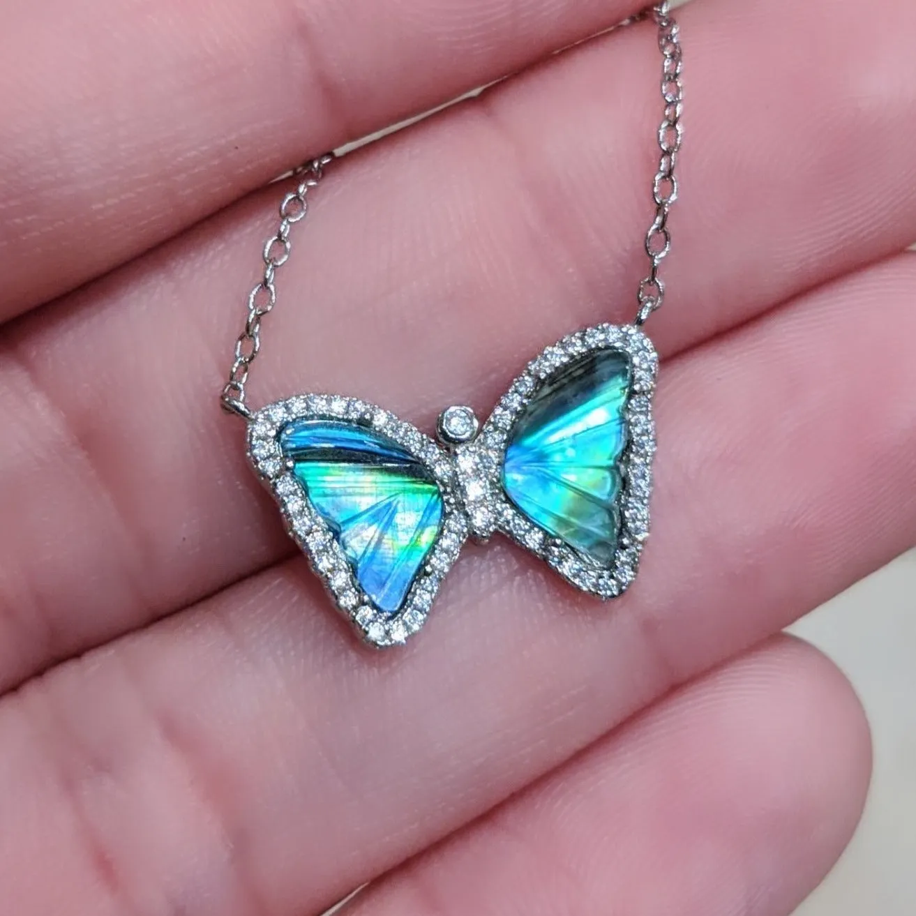 Mini Mother-of-Pearl Butterfly Necklace