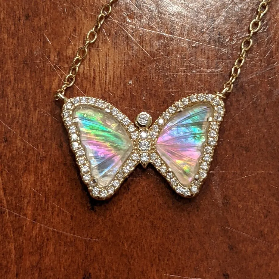 Mini Mother-of-Pearl Butterfly Necklace