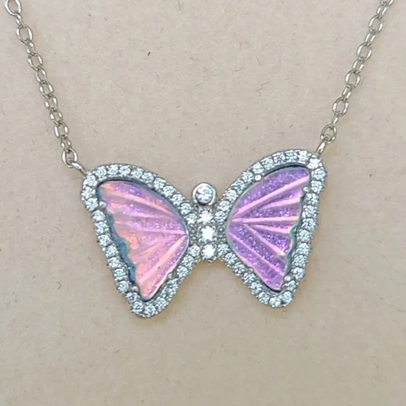 Mini Mother-of-Pearl Butterfly Necklace