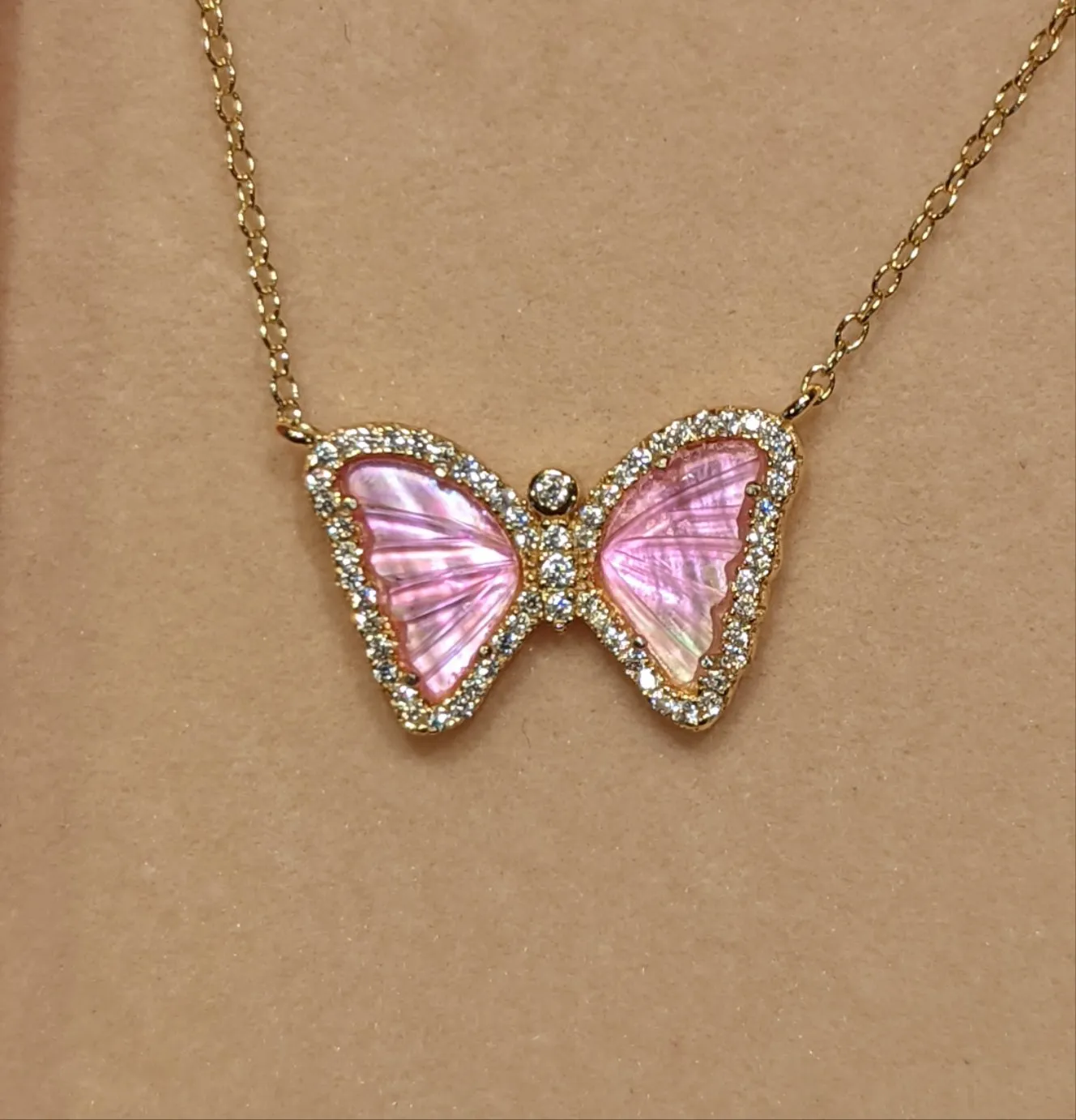 Mini Mother-of-Pearl Butterfly Necklace