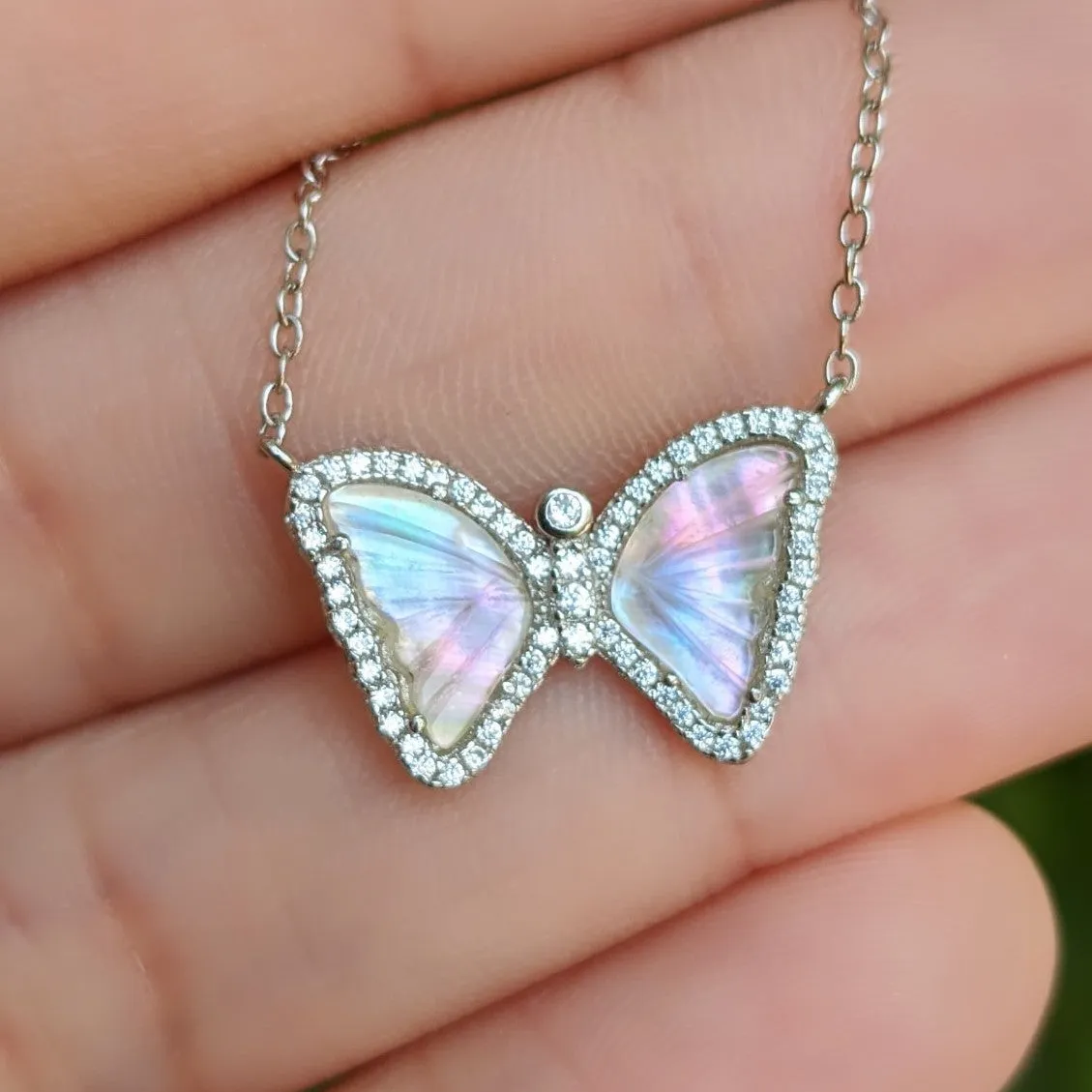 Mini Mother-of-Pearl Butterfly Necklace