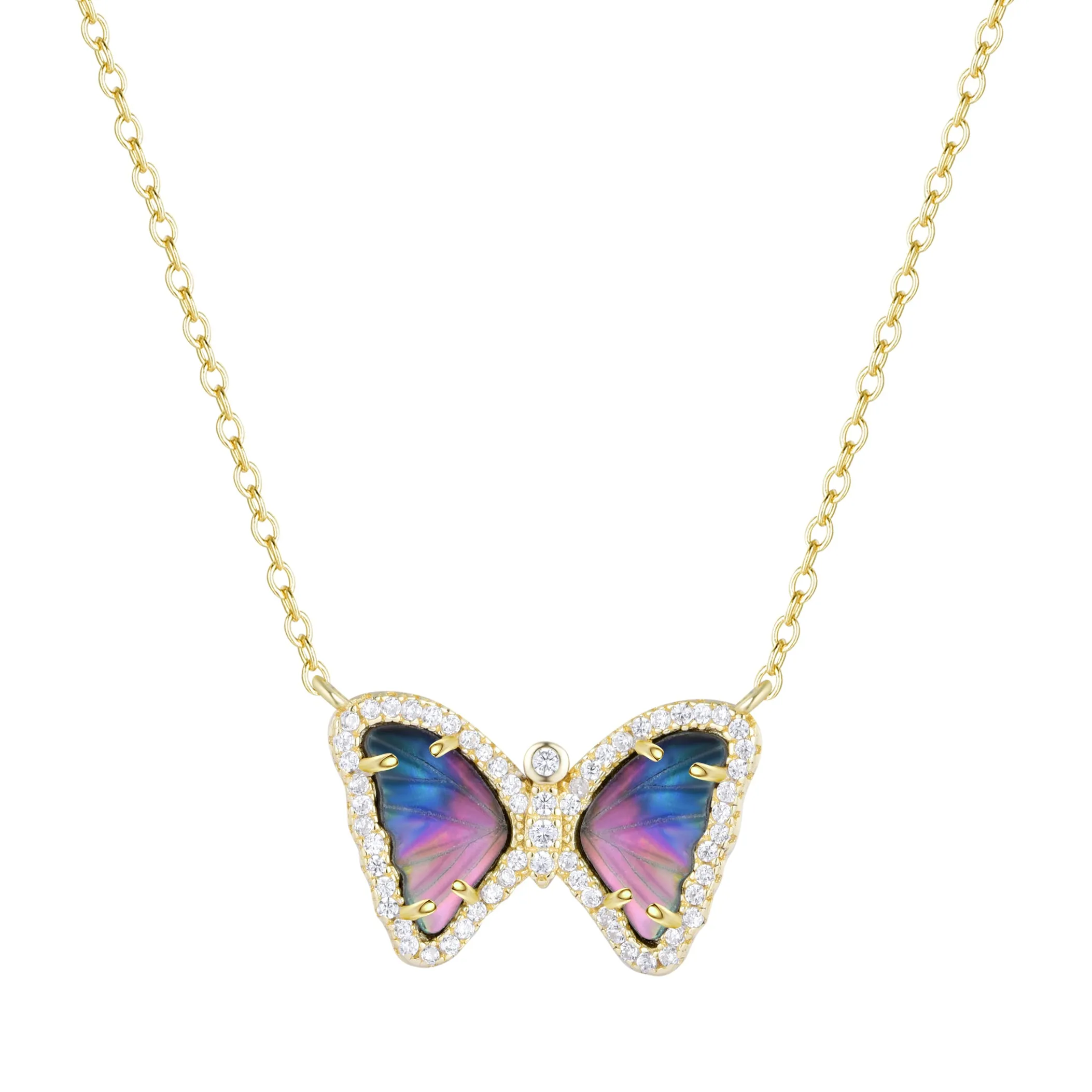 Mini Mother-of-Pearl Butterfly Necklace