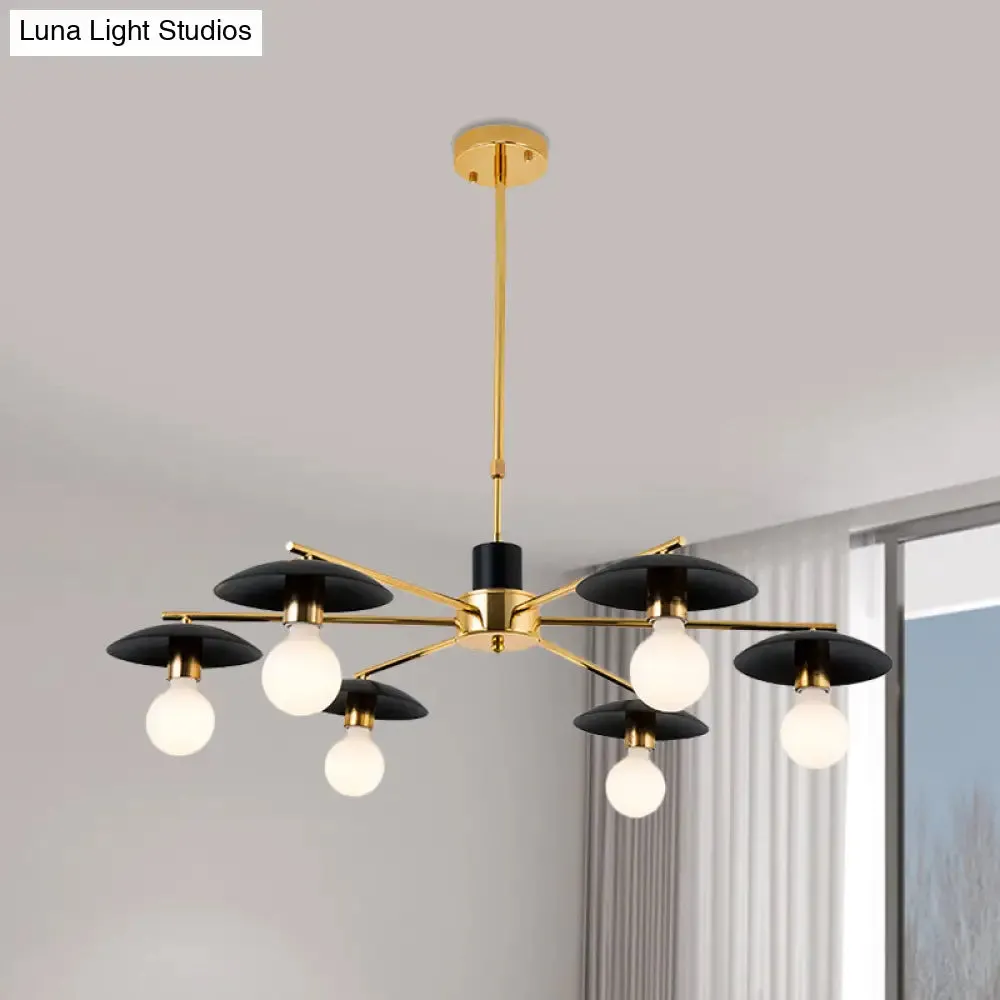 Modern Frosted Glass Bulb Chandelier - Black, 6/8 Light Pendant Ceiling Fixture