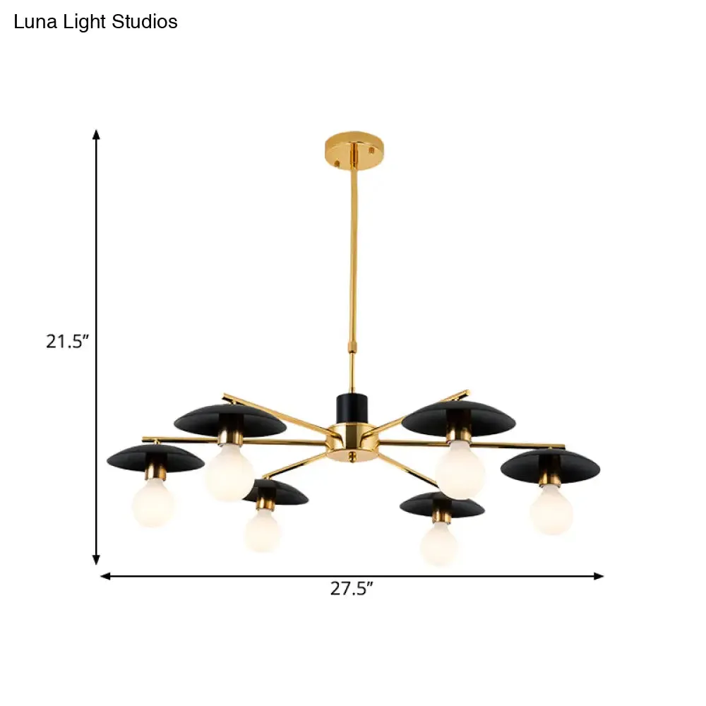 Modern Frosted Glass Bulb Chandelier - Black, 6/8 Light Pendant Ceiling Fixture