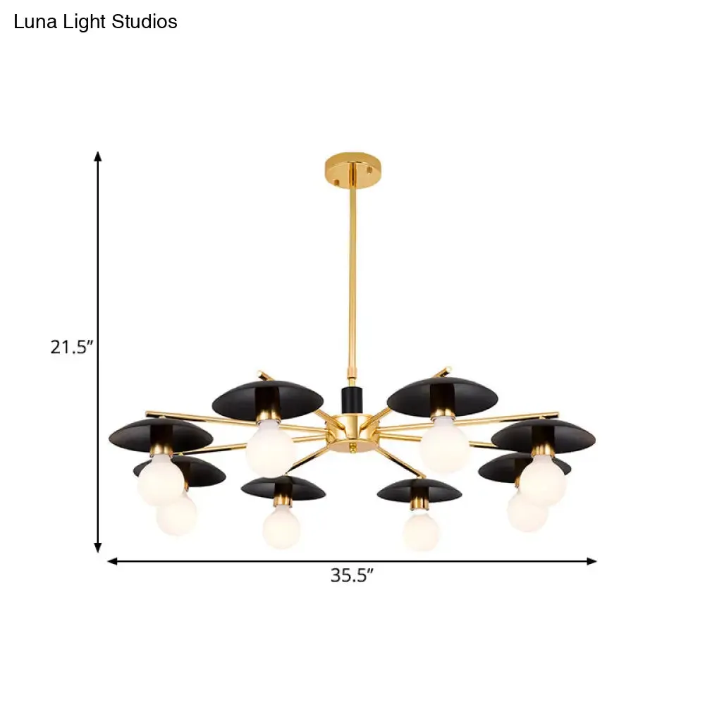 Modern Frosted Glass Bulb Chandelier - Black, 6/8 Light Pendant Ceiling Fixture