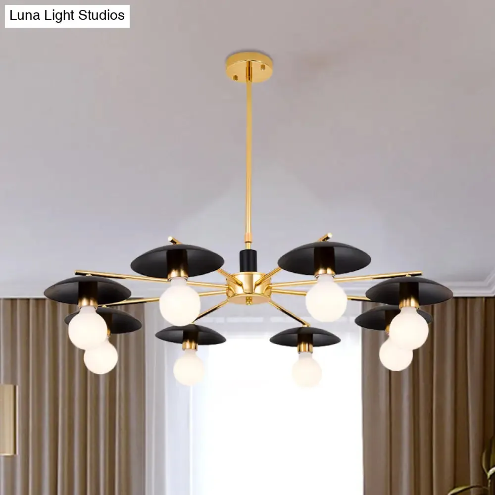 Modern Frosted Glass Bulb Chandelier - Black, 6/8 Light Pendant Ceiling Fixture