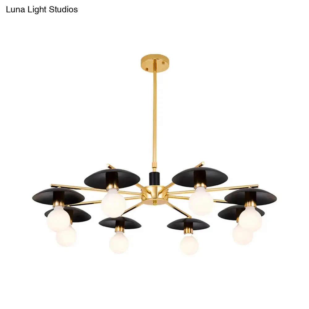 Modern Frosted Glass Bulb Chandelier - Black, 6/8 Light Pendant Ceiling Fixture