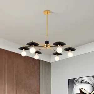 Modern Frosted Glass Bulb Chandelier - Black, 6/8 Light Pendant Ceiling Fixture