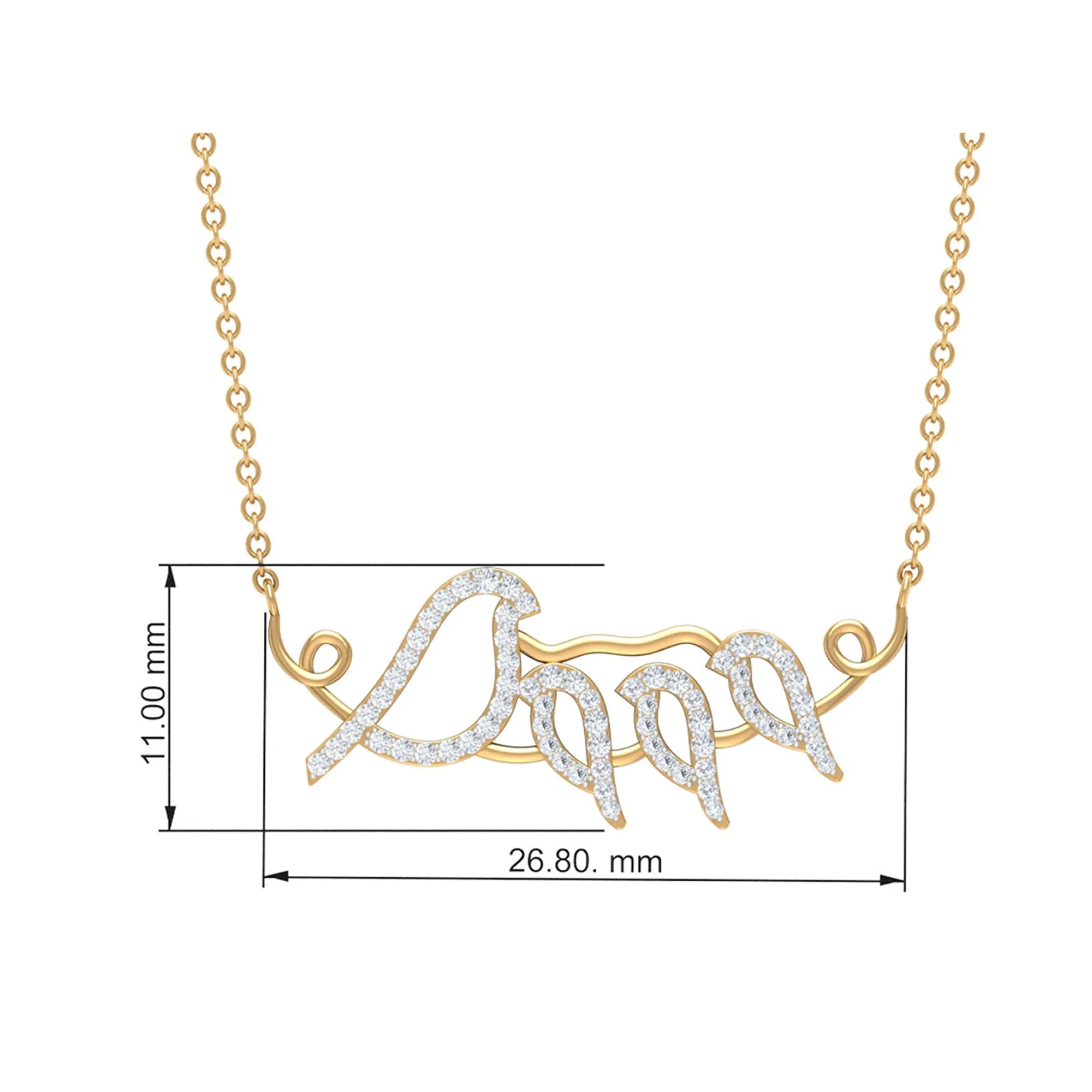 Moissanite Bird Necklace for Mothers Day Gift
