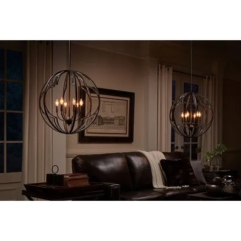 Montavello 26 in. 6 Lights Chandelier Bronze finish