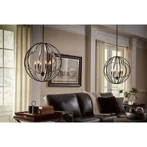 Montavello 26 in. 6 Lights Chandelier Bronze finish