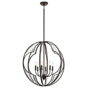 Montavello 26 in. 6 Lights Chandelier Bronze finish
