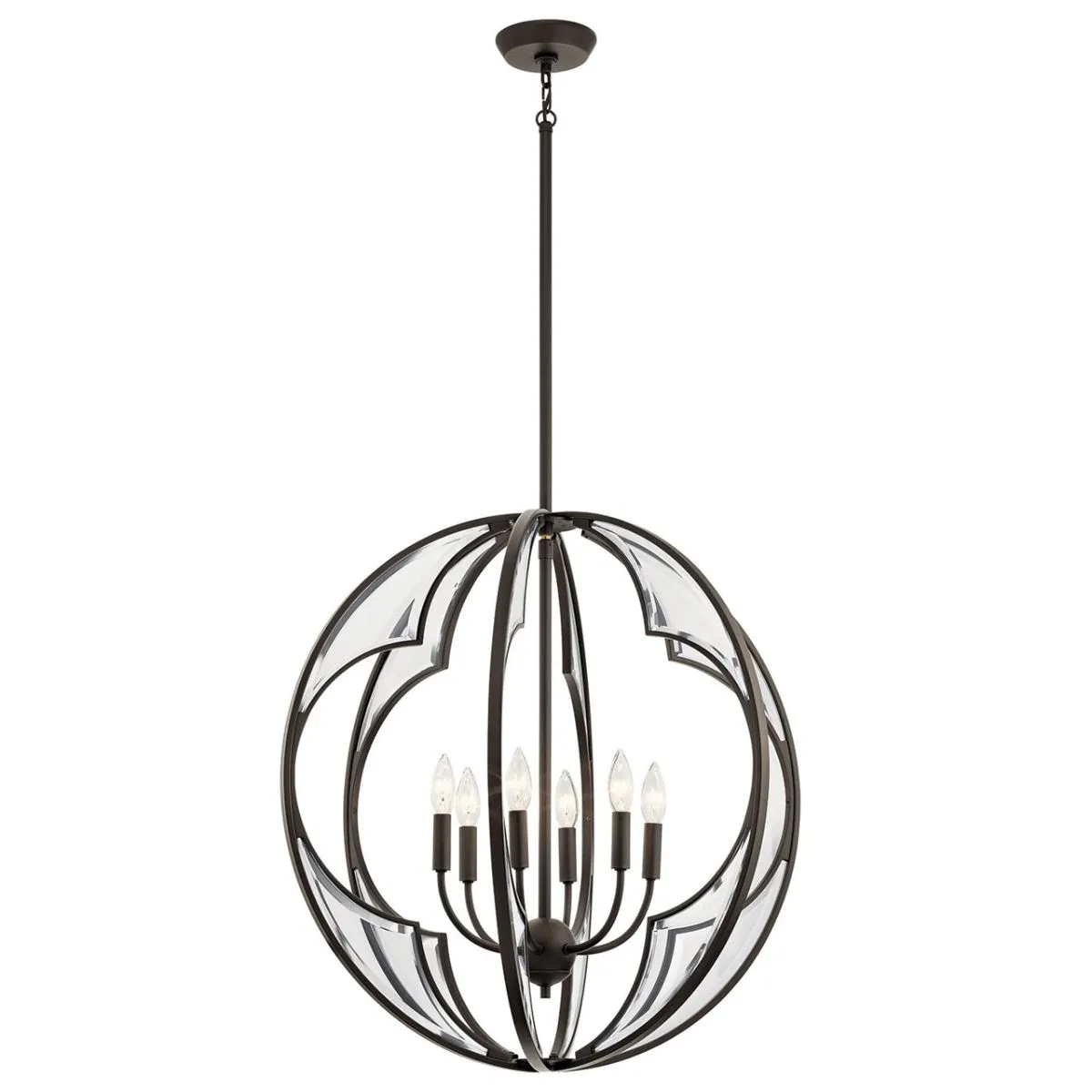 Montavello 26 in. 6 Lights Chandelier Bronze finish