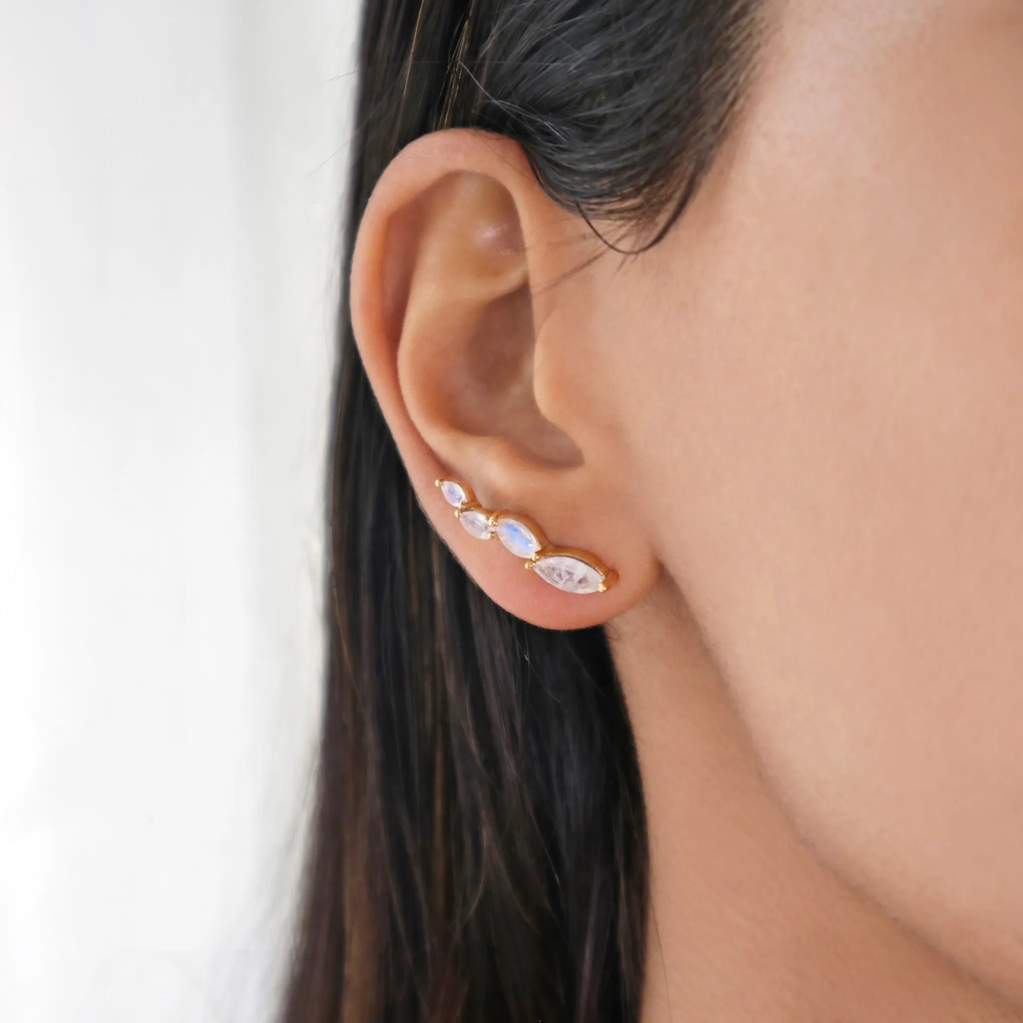 Moonstone Climber Earrings