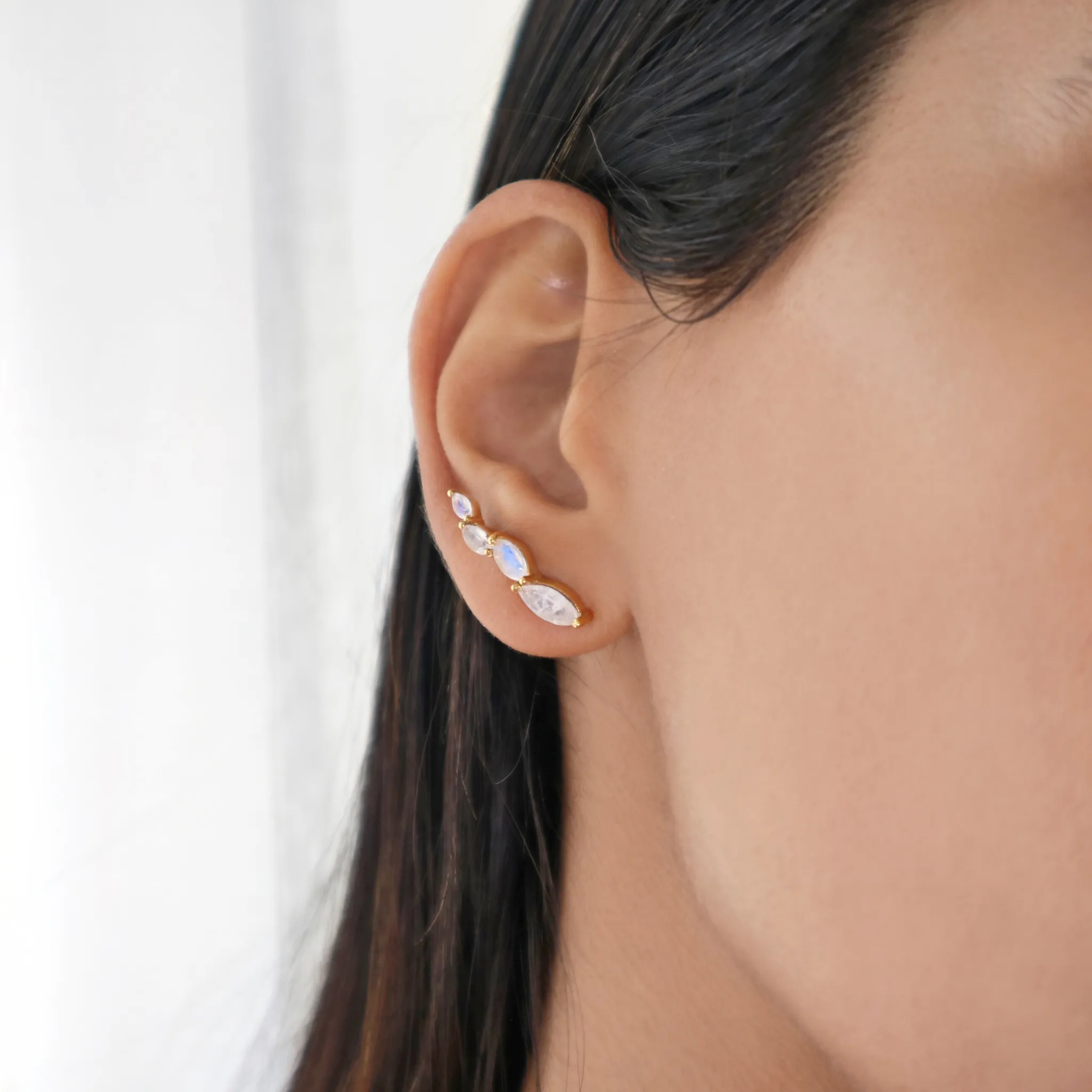 Moonstone Climber Earrings