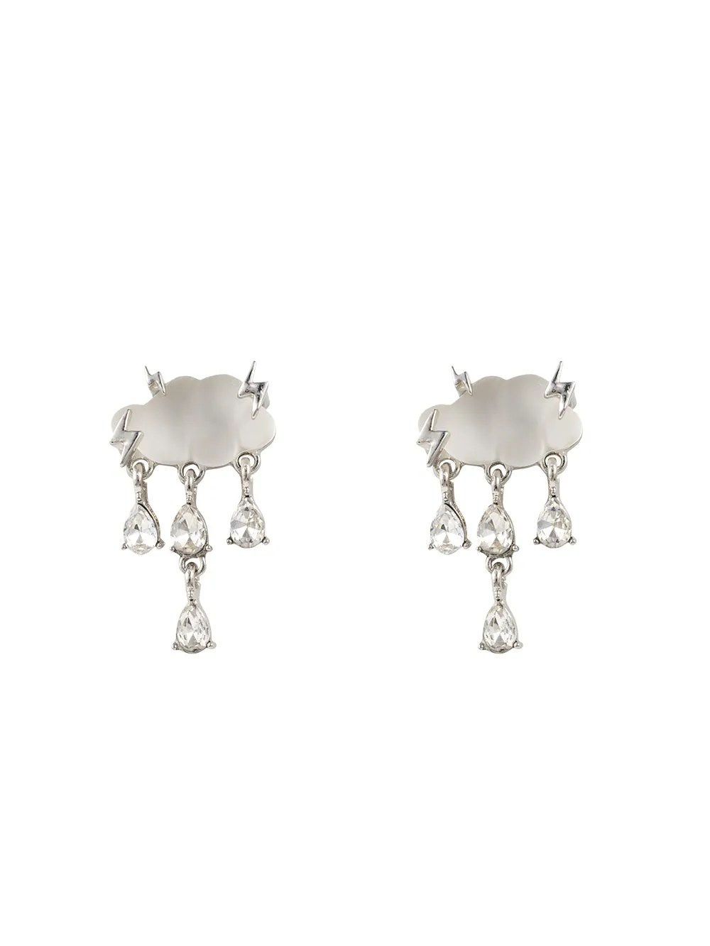 MUKTANK Millennium Premium Silver Cloud Lightning Earrings