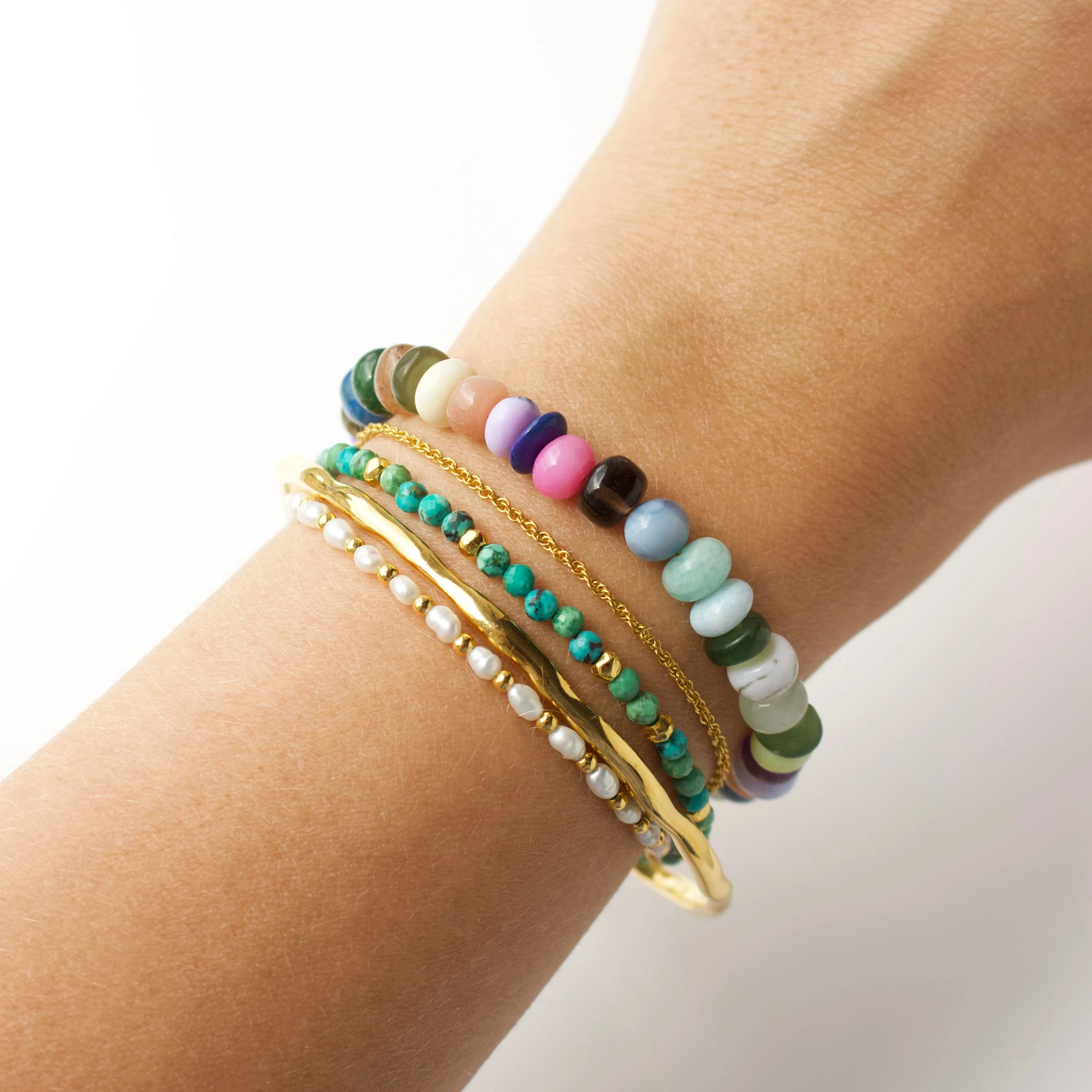 Multi Agate Beaded Bracelet