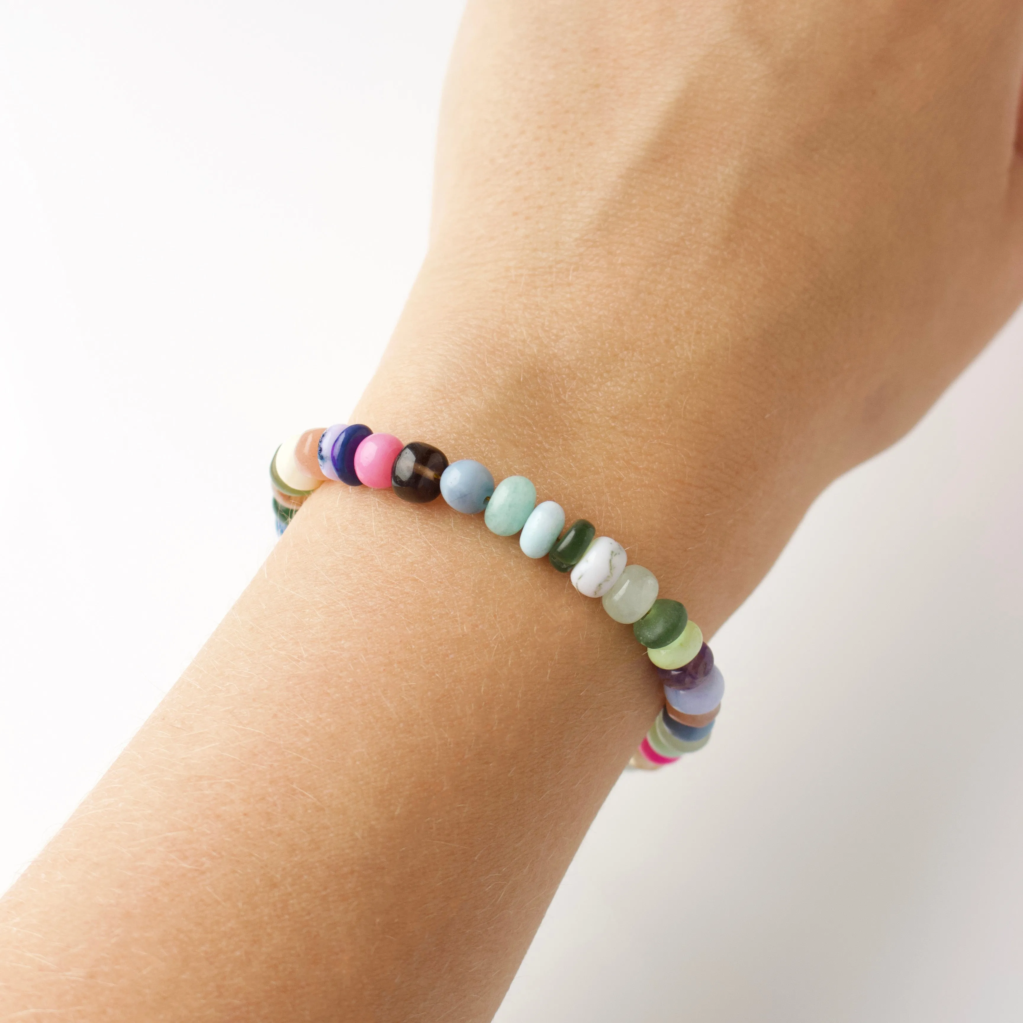 Multi Agate Beaded Bracelet